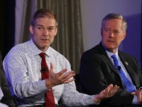 jim-jordan-mark-meadows-4617-getty WASHINGTON, DC - APRIL 06: Members of the House Freedom Caucus, (L-R) Rep. Justin Amash (R-MI), Rep. Jim Jordan (R-OH) and Chairman Mark Meadows (R-NC) participate in a Politico Playbook Breakfast interview at the W Hotel on April 6, 2017 in Washington, DC. (Photo by Mark Wilson/Getty Images)