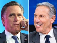 mitt-romney-howard-schultz-getty Mitt Romney (L) and Starbucks founder Howards Schultz (R).
