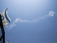 Trails of Patriot missiles are seen in the sky in northern Israel Tuesday, July 24, 2018. Israel shot down a Syrian fighter jet it said had breached its airspace on Tuesday while advancing Syrian government forces retaking territory from rebels reached the Golan Heights frontier for the first time in …
