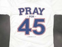 pray The Billy Graham Bookstore is now offering a new "Pray for 45" t-shirt in answer to Walmart's controversial anti-Donald Trump "Impeach 45" shirt.