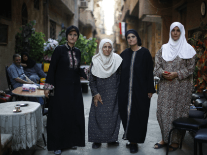 In this Monday, July 16, 2018 photo, Palestinian Abdul-Mahmoud sisters from right to left,