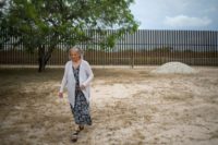 Eloisa Tamez, an activist and opponent of the US-Mexico border fence, stands in her backyard on June 18, 2018 in San Benito, Texas
