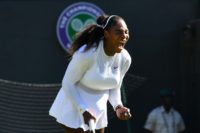 New mum Serena Williams was back at her fired-up best at Wimbledon