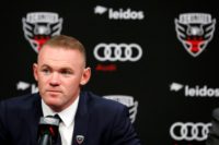 Wayne Rooney of D.C. United speaks during his introduction press conference at The Newseum in Washington, DC