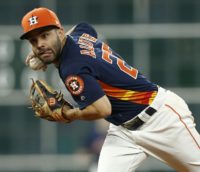 Jose Altuve of the Houston Astros, seen in action against the Chicago White Sox, at Minute Maid Park in Houston, Texas, on July 8, 2018