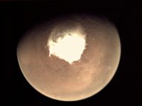 Mars as seen in a 2016 photo by the webcam on the European Space Agency's Mars Express orbiter, whose radar instruments found the largest body of liquid water ever on the Red Planet Mars as seen in a 2016 photo by the webcam on the European Space Agency's Mars Express orbiter, whose radar instruments found the largest body of liquid water ever on the Red Planet