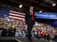 Trump Donald Trump President Donald Trump arrives to speak during a rally at the Four Seasons Arena at Montana ExpoPark, Thursday, July 5, 2018, in Great Falls, Mont. (AP Photo/Carolyn Kaster) The Associated Press