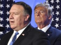 Belgium NATO Summit U.S. President Donald Trump, right, listens to U.S. Secretary of State Mike Pompeo during press conference after a summit of heads of state and government at NATO headquarters in Brussels, Belgium, Thursday, July 12, 2018. NATO leaders gather in Brussels for a two day summit. (AP Photo/Geert Vanden Wijngaert) The Associated Press