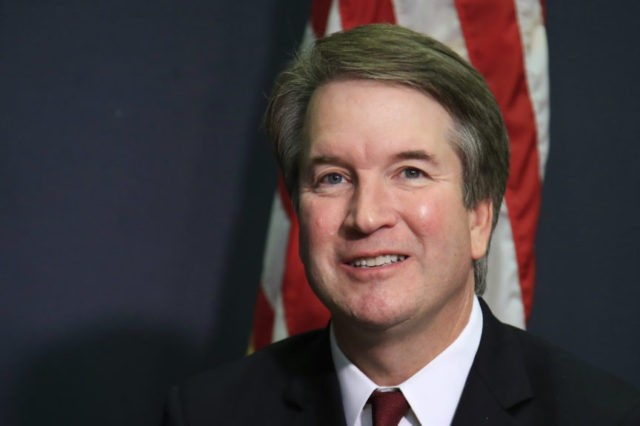 Supreme Court Kavanaugh Brett Kavanaugh Supreme Court nominee Brett Kavanaugh glances at reporters during a meeting with Sen. James Lankford, R Okla., on Capitol Hill in Washington, Thursday, July 19, 2018. (AP Photo/Manuel Balce Ceneta) The Associated Press