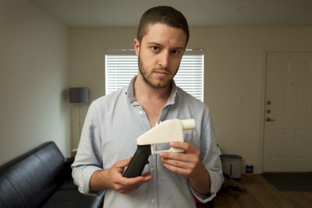 3D Guns In this May 10, 2013, file photo, Cody Wilson, the founder of Defense Distributed, shows a plastic handgun made on a 3D printer at his home in Austin, Texas. Eight states filed suit Monday, July 30, 2018, against the Trump administration over its decision to allow a Texas company to publish downloadable blueprints for a 3D printed gun, contending the hard to trace plastic weapons are a boon to terrorists and criminals and threaten public safety. (Jay Janner/Austin American Statesman via AP, File) The Associated Press