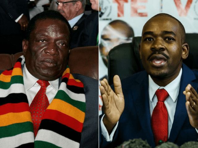Both President Emmerson Mnangagwa, left, and opposition leader Nelson Chamisa, right, have
