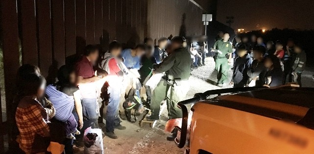 Weslaco Station Border Patrol agents apprehend a group of 44 migrants including families and unaccompanied minors. (Photo: U.S. Border Patrol, Rio Grande Valley Sector)