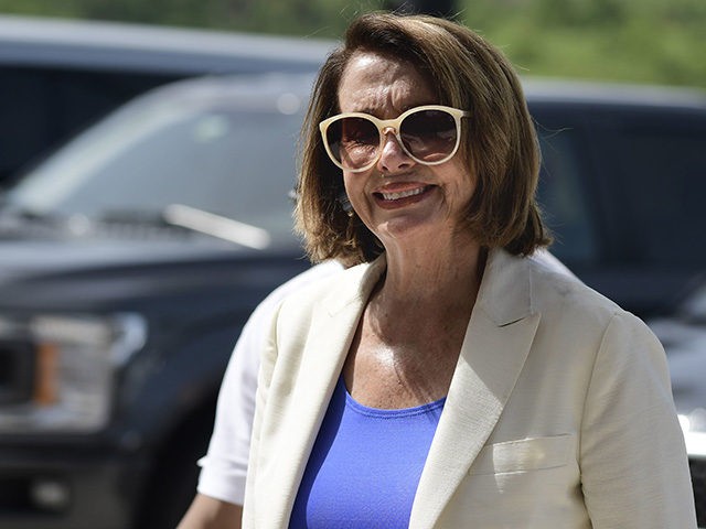 House Democratic Leader Nancy Pelosi arrives at a joint press conference with members of a Congressional delegation, at the Roque Díaz Tizol School in Yabucoa, Puerto Rico, Friday, July 27, 2018. Pelosi is pledging to help speed up Puerto Rico’s hurricane recovery process after a two-day visit to the U.S. …