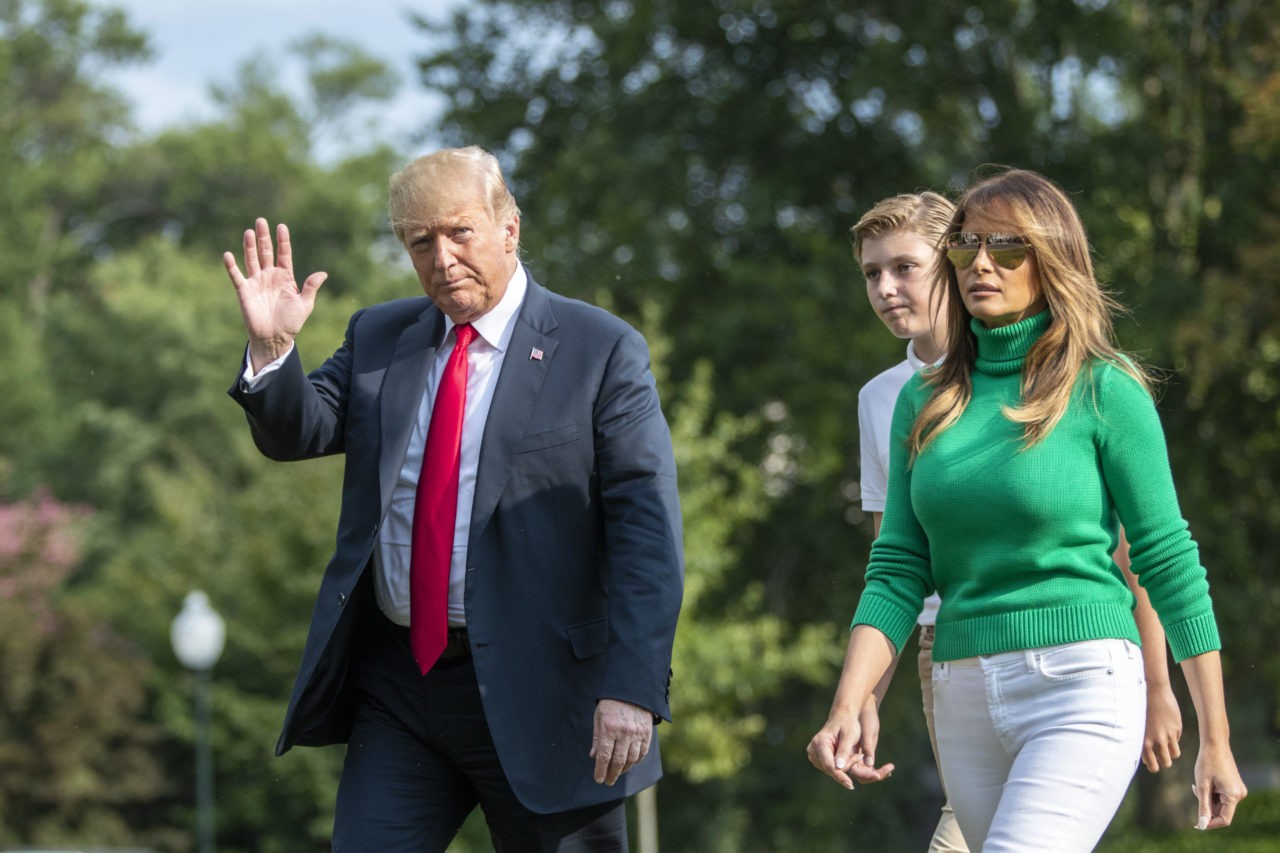 Fashion Notes Melania Trump Glows In Green Ralph Lauren Sweater Sneakers