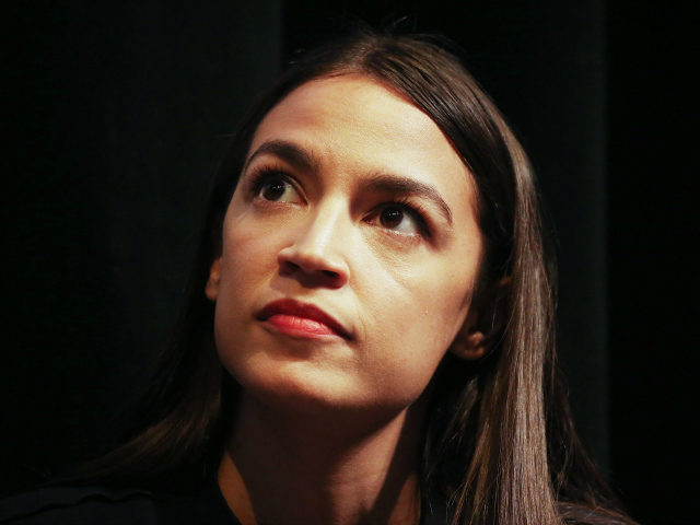 House candidate Alexandria Ocasio-Cortez sits at a progressive fundraiser on August 2, 2018 in Los Angeles, California. The rising political star is on her third trip away from New York in three weeks and is projected to become the youngest woman elected to Congress this November when she will be …