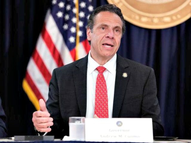 Gov. Andrew M. Cuomo, pictured speaking in May, challenged President Trump’s favorite slogan. “We are not going to make America great again. It was never that great,” he said on Wednesday.