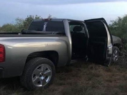 The driver of this pickup truck allegedly nearly struck a Border Patrol agent during a sus