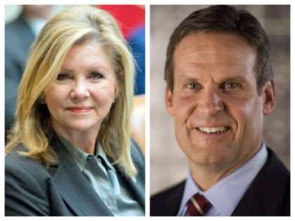 Combo picture of Rep. Marsha Blackburn and Bill Lee