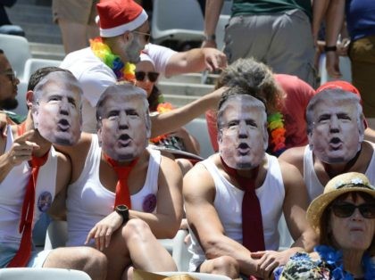 Donald Trump masks South Africa (Rodger Bosch / AFP / Getty)