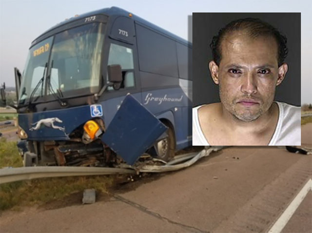 Police say the man who threatened Greyhound bus passengers and its driver, which led to a crash near Fountain Monday evening, is a Mexican national who was held at gunpoint by a passerby until police arrived to the scene. Edmundo Arellanes-Audelo, 47, faces felony criminal mischief, felony menacing, hindering public …