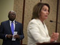House Democrats Join Charleston Residents To Call For Stronger Gun Control Laws WASHINGTON, DC - JULY 08: U.S. House Democratic Leader Rep. Nancy Pelosi (D-CA) (R) speaks as House Assistant Democratic Leader James Clyburn (D-SC) (L) listens during a news conference July 8, 2015 on Capitol Hill in Washington, DC. House Democrats were joined by community leaders and families from Charleston, South …
