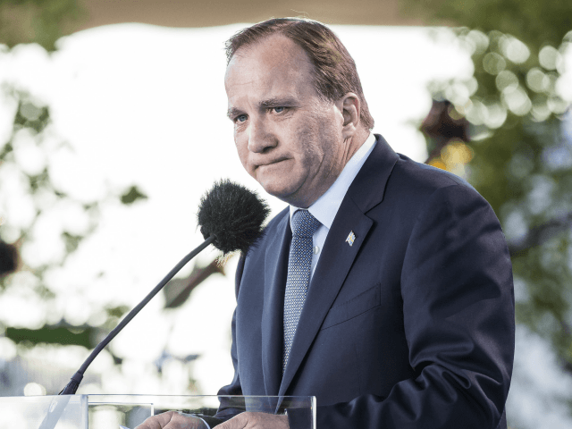 STOCKHOLM, SWEDEN - JUNE 06: Prime Minister of Sweden Stefan Lofven speaks during the nati