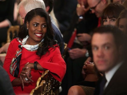 Director of Communications for the White House Public Liaison Office Omarosa Manigault October 26, 2017 in the East Room of the White House in Washington, DC. (Photo by Alex Wong/Getty Images)