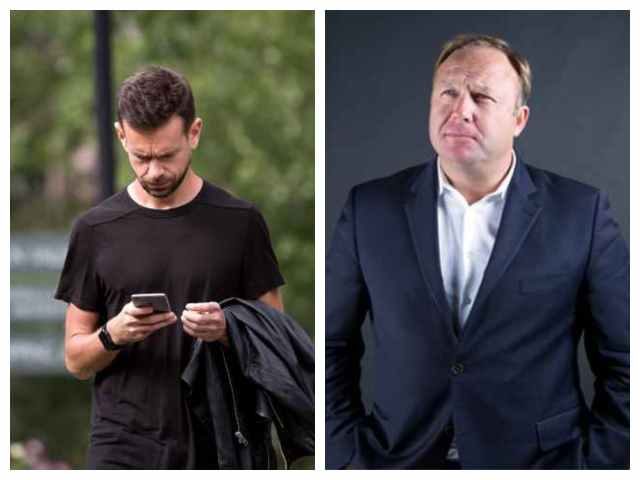 Jack Dorsey and Alex Jones