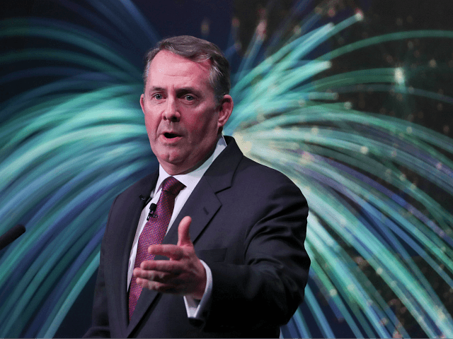 Britain's International Trade Secretary Liam Fox gives a speech on Brexit and trade in Lon