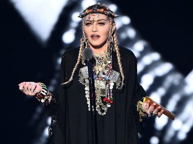 Madonna presents the award for Video of the Year onstage during the 2018 MTV Video Music Awards at Radio City Music Hall on August 20, 2018 in New York City. (Photo by Michael Loccisano/Getty Images for MTV)