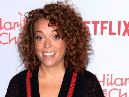 In this March 24, 2018 file photo, Michelle Wolf arrives at the 6th Annual Hilarity For Charity Los Angeles Variety Show in Los Angeles. On Friday, May 11, 2018, The Associated Press has found that stories circulating on the internet that Wolf was fired from her Comedy Central show after …