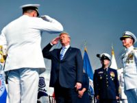 Military Parade President Trump salutes during a Change of Command ceremony at U.S. Coast Guard Headquarters in Washington, D.C., on June 1.