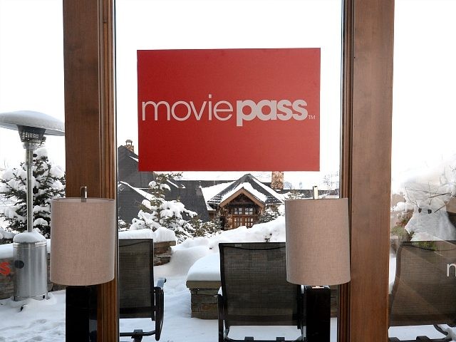 A view of signage at the MoviePass House Park City during Sundance 2018 on January 21, 201