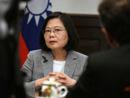 Taiwan's President Tsai Ing-wen takes part in an interview with AFP at the Presidential Office in Taipei on June 25, 2018. - Tsai on June 25 called on the international community to 'constrain' China by standing up for freedoms, casting her island's giant neighbour as a global threat to democracy. …