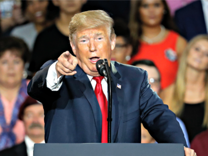 President Donald Trump speaks during a rally, Saturday, Aug. 4, 2018, in Lewis Center, Ohio.