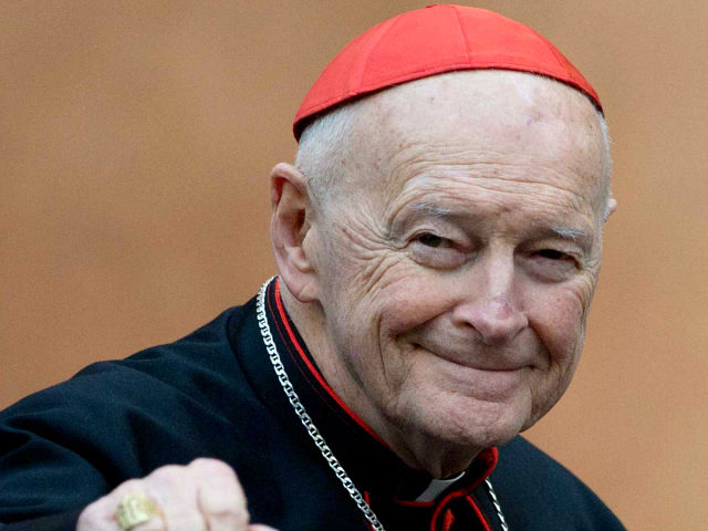 US cardinal Theodore Edgar McCarrick arrives for a meeting on the eve of the start of a co