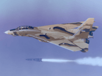 iran air force Undated handout photo provided by Northrup Grumman shows an Iranian F-14 firing a Phoenix missile. President Bush signed legislation Monday, Jan. 28, 2008, banning the Pentagon from selling leftover F-14 fighter jet parts, a move prompted by security gaps that made the military's surplus auction a prime place for Iran …