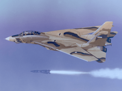Undated handout photo provided by Northrup Grumman shows an Iranian F-14 firing a Phoenix