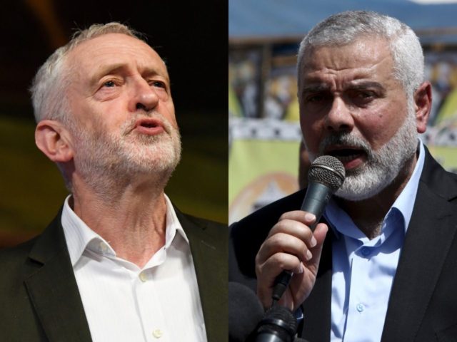 UK Labour Party leader Jeremy Corbyn joined Hamas terrorists at a conference in Doha, sha