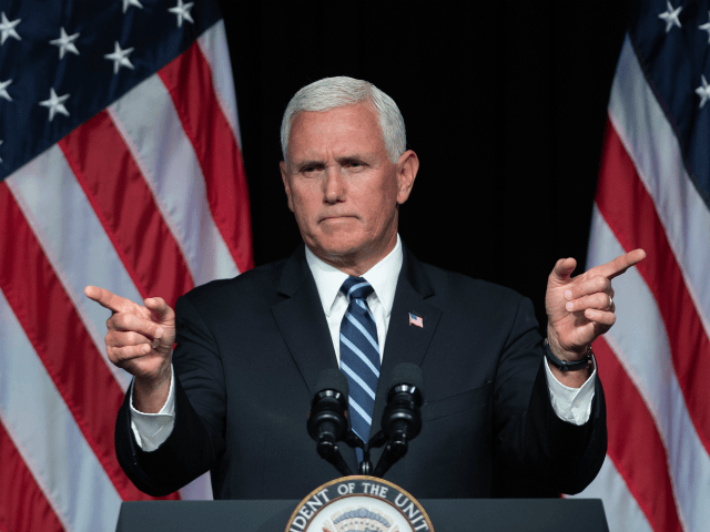 US Vice President Mike Pence speaks about the creation of a new branch of the military, Space Force, at the Pentagon in Washington, DC, on August 9, 2018. (Photo by SAUL LOEB / AFP) (Photo credit should read SAUL LOEB/AFP/Getty Images)