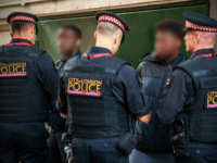 LONDON, ENGLAND - JULY 12: (EDITORS NOTE: Part of this image has been pixellated to obscure identity)Suspects are detained and searched by police officers after being arrested for alleged possession of a dangerous weapon near Elephant and Castle Station during Operation Sceptre on July 12, 2017 in London, England. Operation …