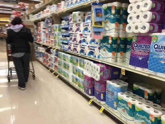 toilet paper in grocery store