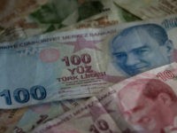 ISTANBUL, TURKEY - NOVEMBER 21: Turkish Lira currency is seen on November 21, 2017 in Istanbul, Turkey. The Turkish Lira plunged to a record low of 3.978 against the dollar in early Tuesday trading. Concern's over deteriorating relations with the U.S. and the central bank continue to effect Turkish markets. …