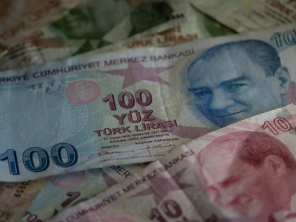 ISTANBUL, TURKEY - NOVEMBER 21: Turkish Lira currency is seen on November 21, 2017 in Ista