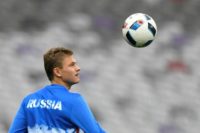 Russian midfielder Oleg Shatov, pictured June 2016, struck the only goal in the Zenit game against Arsenal Tula