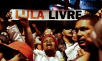 Supporters of Brazil's former president Luiz Inacio Lula da Silva have repeatedly demonstrated, like this protest in July, to demand his release from prison after his corruption conviction