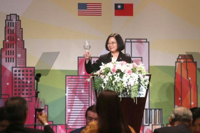 Taiwan leader makes rare US speech