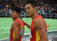 Freinds and rivals: China's sprint pair Su Bingtian (left) and Xie Zhenye