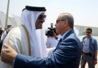 Qatar has close ties with Turkey, whose President Recep Tayyip Erdogan is seen here being welcomed by Qatari Emir Sheikh Tamim bin Hamad Al-Thani in Doha on July 24, 2017