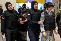 Vietnamese Doan Thi Huong (R) and Indonesian defendant Siti Aishah (2nd, L) are accused of assassinating the half-brother of North Korea's leader in a brazen hit that shocked the world